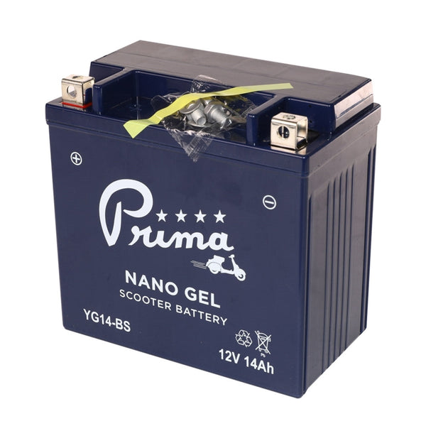 Prima Gel Battery (12V YG14-BS); Piaggio MP3, BV, Suzuki