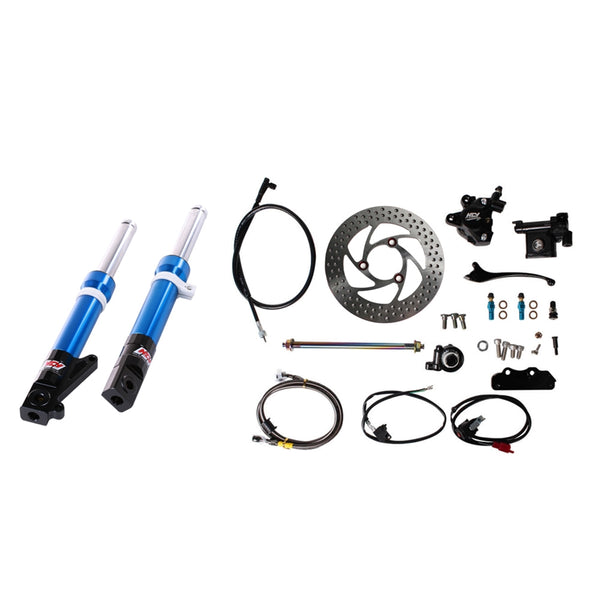 NCY FRONT END KIT (BLUE FORKS, NO RIM); HONDA RUCKUS