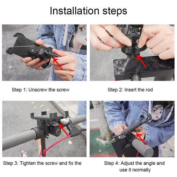 Phone Holder Clip Bracket for Xiaomi M365 Pro Electric Scooter Case Bicycle Accessories Universal MTB Road Bike Phone Holder