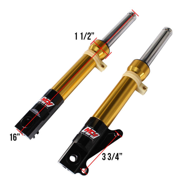NCY Front Forks (DiskType, Gold); Honda Ruckus, Dio