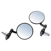 Prima Motorcycle Billet Bar End Mirror Set (Black); G400C