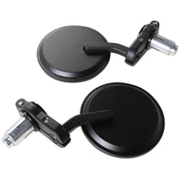 Prima Motorcycle Billet Bar End Mirror Set (Black); G400C