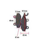 Brake Pads (6.7 x 42 x 9 / 77.3 x 42 x 9); Kymco, Honda