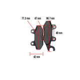 Brake Pads  (96.7 x 42 x 9 / 77.3 x 42 x 9) ; Kymco