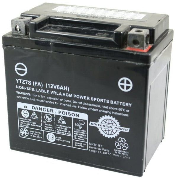 Universal Parts 12V 6AH Battery YTZ7S - Factory Activated